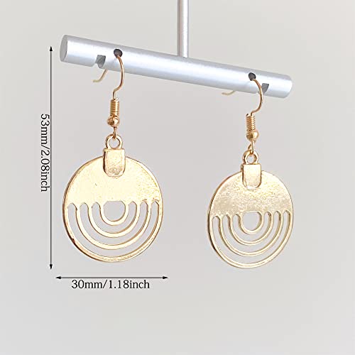 Handmade Unique Bohemian Tribal Hoop Spiral Earring Vintage Gold Silver Geometry Dangle Drop Earrings for Women - color: Gold