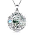 ONEFINITY Tree of Life Necklace 925 Sterling Silver Abalone Shell Celtic Knot Pendant Necklace for Women Jewelry - style: Moonstone Moss Agate Tree of Life