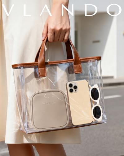 VLANDO Mini Makeup Bag, Small Makeup Bag for Purse with Slip-in Pockets, Portable Travel Toiletry Bag with Zipper, Waterproof Travel Essentials for Women - Toffee - color: Toffee