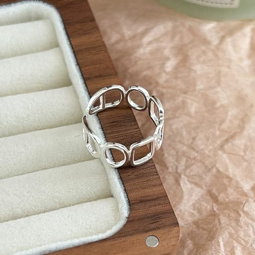 Handmade 925 Sterling Silver Ring Boho Thumb Band Open Statement Rings for Women Jewelry Christmas Gifts - color: Pattern 6