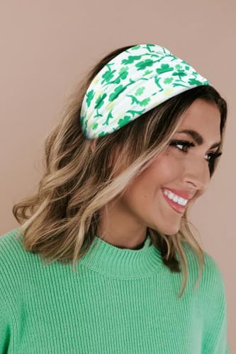 Huachi 4 Packs St. Patrick Headbands for Women Wide Knotted Green Shamrock Head Bands for Women's Hair, Trendy St Patricks Day Headband Party Decoration Hair Accessories for Women Gifts - color: St. Patrick Headband