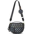 Crossbody Purse for Women Small Crossbody Bags Trendy Vegan Leather with Adjustable Shoulder Straps Gift for Mother Wife Mom - color: Black Flower