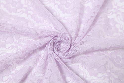 Cindy & Wendy Floral Embroidered Lace Triangle Scarf for Women - color: Lilac
