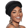 African Women Turban Caps Pre-Tied Twisted Turbans Head Scarf for Women Hair Wraps Cover Beanie Cancer Chemo Headwear - color: 1 Pack Twisted Braid A: Black