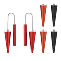 Trendy Dangle Earrings Set for Women, Colorful Aluminum Drop Earrings, 6 Pcs DIY Interchangeable Conical Beads, Lightweight Titanium Ear Hooks, Hypoallergenic and Not Easy To Fade - color: Red Orange Black