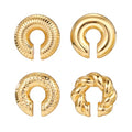 KISS WIFE 4 Pcs Chunky Ear Cuffs Non Piercing for Women, 14K Gold Plated Clip On Cartilage Hoop Earrings Jewelry Gifts - color: Gold