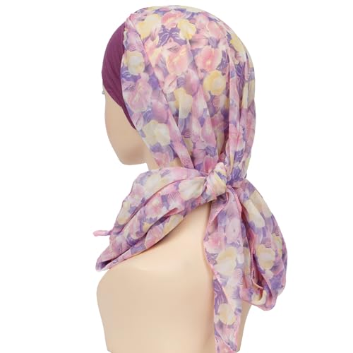 Headwear Turbans for Women - Lightweight Head Scarf for Women's Hair Chiffon Elegant Headwraps Hats - color: A02