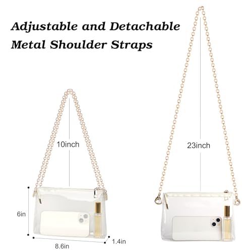 Clear Purse for Women Stadium Approved, Trendy Cute Clear Crossbody Bag, Stickers DIY Stadium Bag for Concerts, Game Day, Sports, Festival
