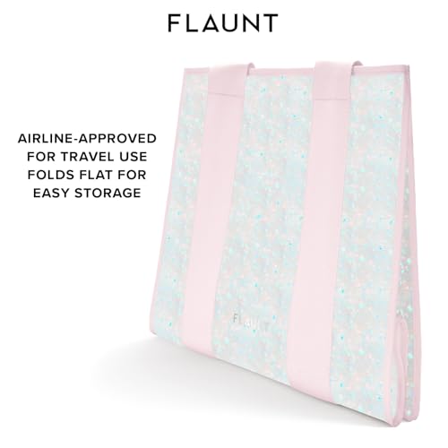 FLAUNT Everyday Tote Bag with Phone Pouch for Women - Lightweight, Airline Approved, Easy To Carry, Foldable & Washable - color: Pink Opal Shell