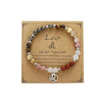 Zodiac Natural Stone Bracelet – Handmade Crystal Healing Bracelet with Zodiac Charm – Adjustable Beaded Jewelry Gift for Women Men Girls - color: Leo