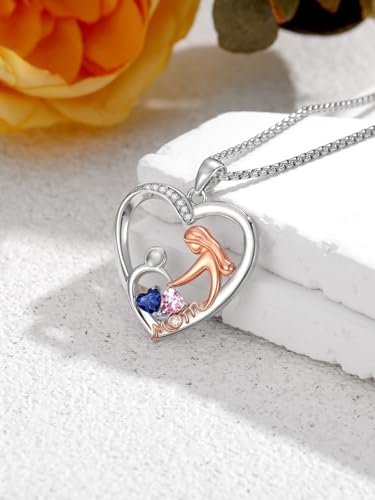 Mom Birthday Gift, Mom Necklace Birthstone Necklace, Anniversary Jewelry Valentine Mothers Day Christmas Birthday Gifts for Mom Women Her Wife Daughter - style: 09-10-Sept-Oct Birthstone