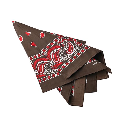 Motique Accessories Two Tone Paisley Bandana - Set of 3 - color: Brown Red White