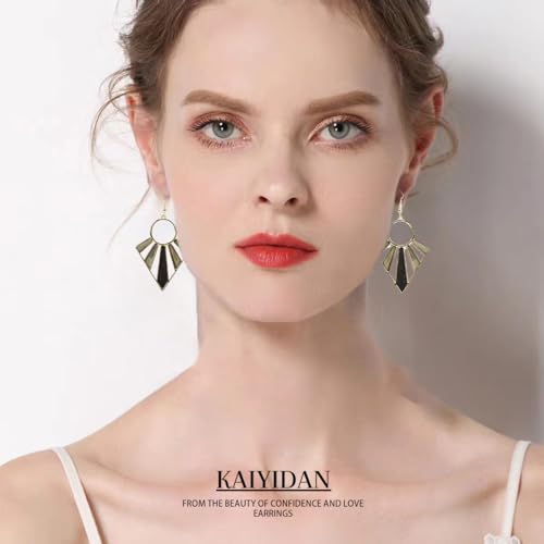 Silver/Gold Boho Dangle Statement Earrings for Women Trendy,Handmade Vintage Dainty Cute Long Drop Summer Earrings,fashion Accessories Jewelry Gifts - color: A11 wooden geometric shaped