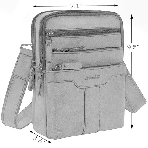 Leather Messenger Bag for Men, Small Leather Sling Shoulder Bag Messenger Pack for Men, Man Purse - color: Dark Coffee