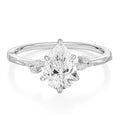 EAMTI 2CT Engagement Rings Pear Cut Wedding Teardrop Bridal Halo Nature Inspired Rings Cubic Zirconia Promise Bands for Women 3-11 - color: Brass-Silver