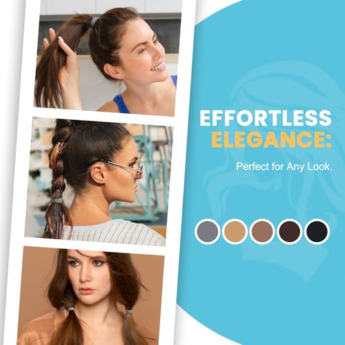 HOYOLS 100pcs Soft Hair Ties no Damage, Seamless Soft Thick Ponytail Holder Scrunchies Head Bands No Crease for Women Girls (Brunette Brown Set) - color: Brown Mixed Color