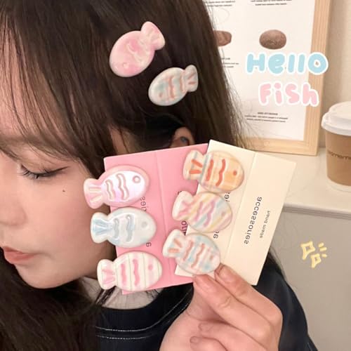 6 Pcs Small Fish Hair Clip, Colorful Fish Design, Cute & Fun Mini Hair Accessories for Women Girls (Color clip)