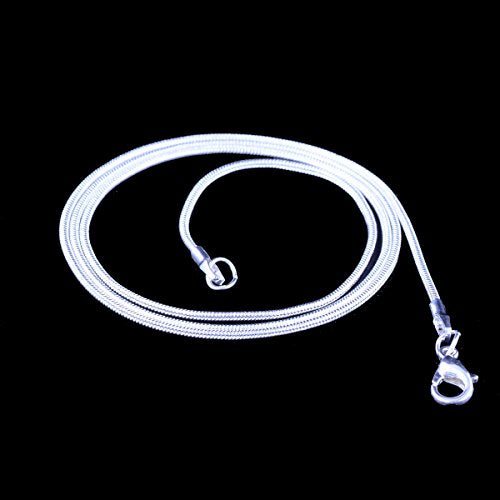 Snake Chain Necklace White Brightening 24pcs 925 Silver Plated 1.2mm DIY Shining Link with Lobster Clasps for Jewelry Making (16 inch, Shining White Brightening) - size: 16 inch