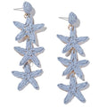 Boho Raffia Earrings Starfish Shell Seashell Dangle Drop Earrings Cute Statemnet Trendy Jewelry Summer Beach Outfits for Women - color: Lilac, size: Seastar