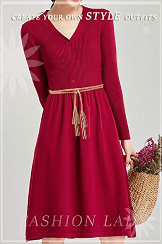 TeeYee Women Girls Multi Colors Braided Waist Tie Belt/Rope/Chain with Tassel Fringe Wrap Cloth Belts for Ladies Dress Pants - color: Apricot
