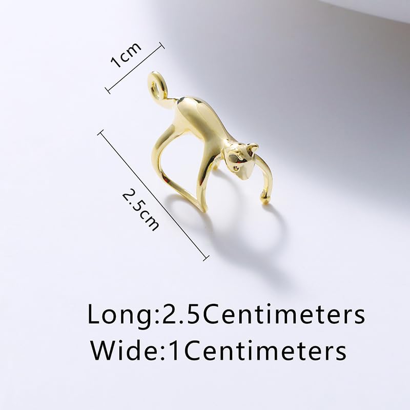Cat Earring for Women - Cute Ear Cuff Climber Crawler Earring Silver Non Pierced Ears Hypoallergenic Earrings for Cat Lover Funny Jewelry - color: C
