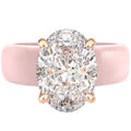 Rinfit Silicone Ring with Stone - Oval Cut Cubic Zirconia Solitaire Engagement Ring for Women - Rubber Wedding Bands - Patented Design - color: Pack C: Pink / Rose Gold