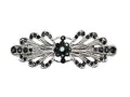 Faship Black Small Mini Floral Hair Barrette Clip - color: Black