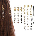 12 Pcs Detachable & Customizable Natural Stone Tassel Hair Charms | Crystal Beaded Braid Accessories | Dreadlock Hair Jewelry for Women