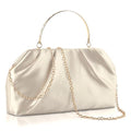 ERKOON Clutch Purse for Women Elegant Pleated Evening Bag Crossbody Shoulder Handbag Envelope Bag with 2 Detachable Chain - color: Nude Pink