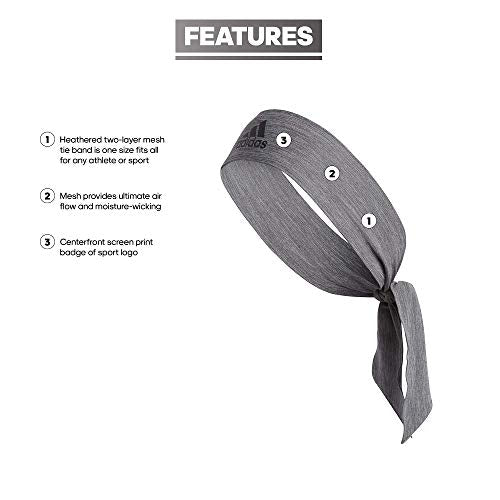 adidas Alphaskin Tie Headband - color: Tie/Plus/Heather Grey/Black