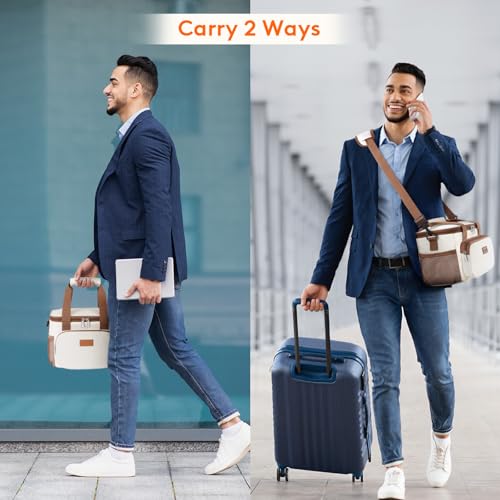 Lifewit Medium Lunch Bag, Insulated Lunch Box, Soft Cooler Cooling Tote for Adult Men Women, Beige 12-Can (9L) - color: Cream, size: Medium(9L)