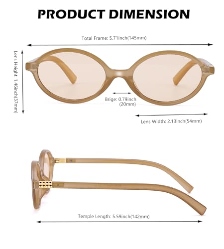 NULOOQ Retro Oval Sunglasses for Women 90s Trendy Vintage Small Round Sunnies Shades - color: A3* (Tortoise/Brown + Light Brown/Light Brown) - 2 Pack