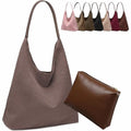Large Work Tote Bags for Women, Boho Slouchy Suede Purses Handbags - color: Milk Coffee