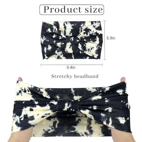 Awumbuk Wide Headbands for Women Knotted No Slip Head Bands Soft Turban Headband Hair Accessories Boho African Solid Color Head Wraps for Women Yoga Workout (Purple) - color: Purple