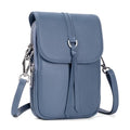 befen Genuine Leather Small Crossbody Bags for Women, Multi Pocket Cell Phone Crossbody Purse with RFID Blocking Card Slots - color: Light Blue