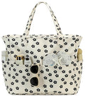 Bluboon Waterproof Beach Tote Pool Bags for Women Ladies Extra Large Carry On Bag With Wet Compartment for Weekender Travel - color: Black Little Flower 95