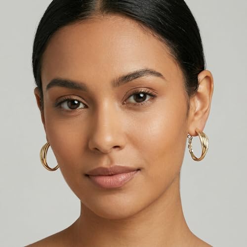 4 Pair Small Gold Hoop Earrings for Women Sensitive Ears - Hypoallergenic 14k Real Gold Plated Hoops Zirconia Cartilage Huggie Earrings Set Helix Piercing Earring Gold Jewelry for Women Gift - color: 1945 Hoop Gold