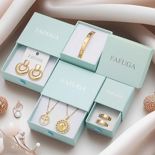 18 K Gold Plated Love Bangle Bracelet Stack Cuff Jewelry for Women Jewelry Set for Women Gift with Box - style: style20