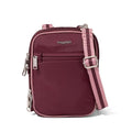 Baggallini Securtex® Anti-theft Mini Everything Crossbody Bag, 6.3"x8.25" Rfid, Locking Zippers & Cut-resistant Strap - color: Jam/Dusty Mauve