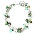 Noessla Layered Beaded Chunky Necklace for Women Boho Two-color Shell Statement Necklace Fashion Collar Costume Jewelry Gifts for Mum - color: 14-Green