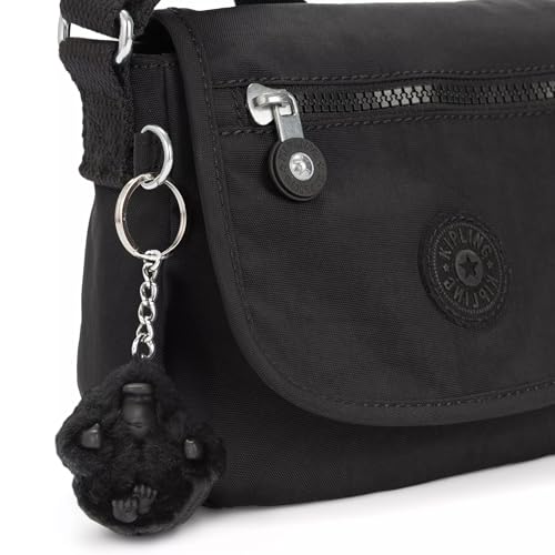 Kipling Sabian Printed Crossbody Mini Bag - color: Black Noir, size: 7.75''L x 5.75''H x 3.5''D