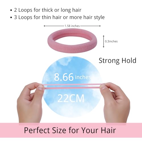 LuSeren 120PCS Colorful Hair Ties for Women – Soft Seamless Nylon Ponytail Holders, No Damage Fabric Hair Elastics for Thick Hair & Daily Matching - color: Colorful