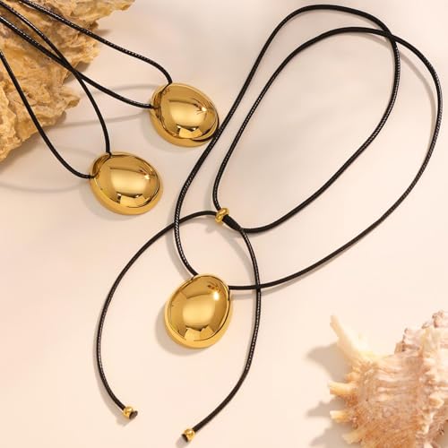 Frodete Statement Necklace for Women Chunky Gold Necklaces Long Pendant Necklace Boho Necklaces Gold Pendant Jewelry Cowboy Chic Style Cowgirl Outfit - color: C:gold long necklace