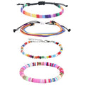 Beach Bracelet Set for Men and Women, Surfer Men Bracelet, Braided Boho Summer Bracelets Adjustable Men's Bracelet Handmade Women Bracelet String Rope Ankle Bracelets Birthday Gift - style: 4pcs Boho Bracelets Ankles Pink