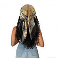Large Square Head Satin Scarf Silk Feeling Hair Scarf 35"Head Scarves Bandana for Women Headscarfs for Women's Hair - color: C1-black