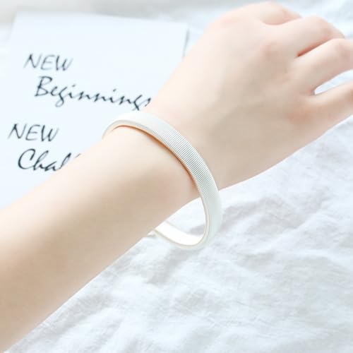 2pcs Chunky Metal Spring Bracelet for Men Shirt Sleeve Wristband Arm Band Elastic Armband Coil Stackable Snake Chain Bracelet Simple Fashion Jewelry - color: Silver