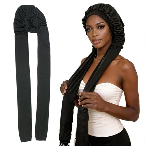 Bonnet for Braids, Braid Bonnets for Sleeping Women, Long Hair for Women, 2 in 1 Hair & Braids Protection - color: Black New