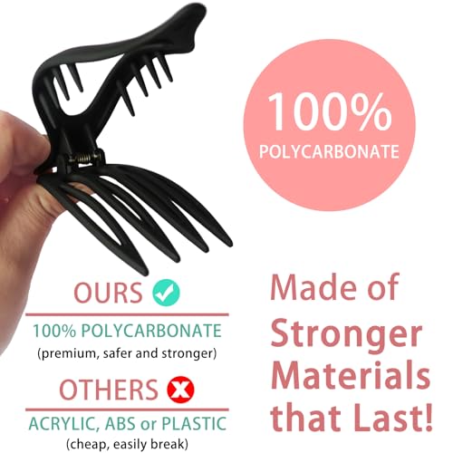 GKETN 6 Pack Flat Hair Claw Clips for Women Duck Billed French Lay Down Hair Barrettes Accessories 100% Polycarbonate Matte Neutral Color - color: Mixed Matte Neutral Color