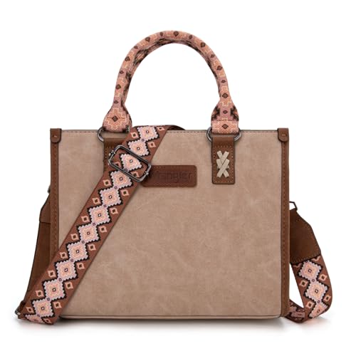 Montana West Wrangler Tote Bag for Women Aztec Western Retro Purse Top Handle Handbags - color: A-aztec-khaki