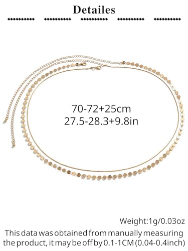 MODRSA Silver Gold Belt Chain Belt for Women Fashion Plus Size Pearl Waist Chains Metal Layered Gold Belts Chains no Tarnish Trendy Pirate Belly Belts for Women Dress Sun Moon Star Waist Jewelry - color: C1- Coin - gold